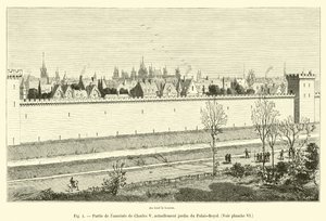 Část ohrady Karla V., v současnosti zahrada Palais-Royal, Viz deska VI od French School