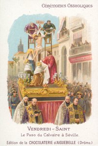 Paso of Calvary, Velký pátek, Sevilla (chromolitho) od French School