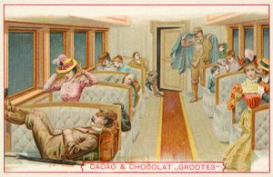 Cestující v železničním vagónu (chromolitho) od French School