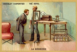 Pacient s rentgenem (chromolitho) od French School