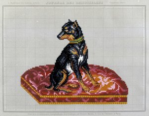 Vzor pro křížkovou výšivku (pejsek) - v “” Journal des Demoiselles”” 1852. od French School