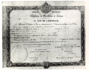 Paul Verlaines Baccalaureat, 1862 (pero a inkoust na papíře) od French School