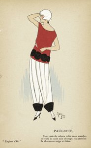 Paulette z Toujours Chic, pub.1921-22 (šablonový tisk) od French School