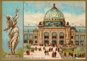 Pavilon výtvarných umění, výstava Universelle, Paříž (chromolitho) od French School
