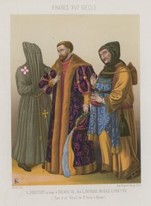 Kajícník v době Jindřicha III. s urozeným mužem a knězem od French School