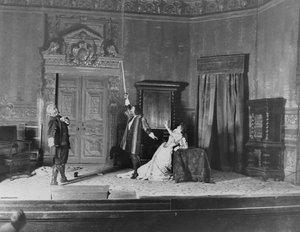 Představení Ruy Blas (1838) od Victora Huga (1802-85), s Paulem Mounetem (1847-1922) v roli Dona Salluste, Mounet-Sully (1841-1916) v roli Ruye Blase a Marthe Brandes ( 1862-1930) v t od French School