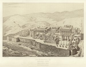 Persepolis, Celkový pohled, Pohled z ptačí perspektivy, restauroval Ch Chipiez od French School
