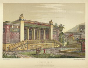 Persepolis, palác Darius, perspektivní pohled na fasádu od French School