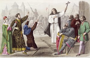Petr poustevník (1050-1115) káže během první křížové výpravy v roce 1095 od French School
