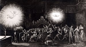 Phantasmagorie, z Memoires Recreatifs Scientifique et Anecdotique od Etienna Gasparda Robertsona (1763-1837), Paříž, 1831 od French School