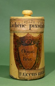 Farmaceutická nádoba pro uchovávání surového opia, 1632 (keramická) od French School
