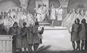Philippe IV (1268-1314) le Bel znovu sjednocuje generála států v Louvru, z „Histoire de France“ od Colarta, vydaného kolem roku 1840 od French School