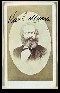 Fotografická vizitka Karla Marxe (1818-93) s podpisem od French School