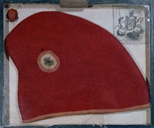 Frygická čepice s červenou, bílou a modrou kokardou z období Francouzské revoluce (plsť) od French School
