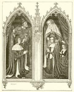 Pierre de Bourbon a Anne de Beaujeu, jeho manželka od French School