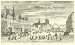 Place de Greve v roce 1855 od French School
