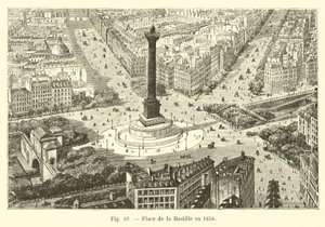 Place de la Bastille v roce 1858 od French School