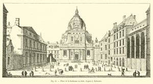 Place de la Sorbonne v roce 1650, po I Sylvestre od French School