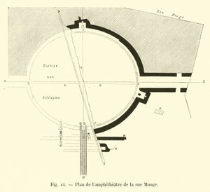 Mapa lamphitheatru rue Monge od French School