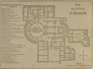 Plán kostela Božího hrobu, Jeruzalém od French School