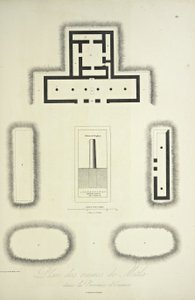 Plán ruin Mitla v provincii Oaxaca, ilustrace z „Pohledy na Kordillery a památky domorodých národů Ameriky“ od Alexandra von Humboldta a Aime Bonpland od French School