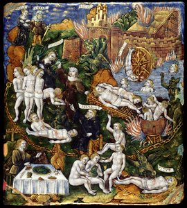 Pamětní deska: (smalt a zlato na mědi). od French School