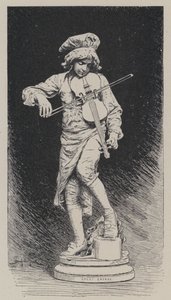 Sádrová socha od Adriena Gandeze zobrazující francouzského skladatele italského původu Jean-Baptiste Lullyho jako dítě (rytina) od French School