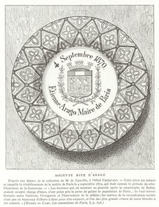 Deska se jménem Etienne Arago, starosta Paříže během prusko-francouzské války, 1870 od French School