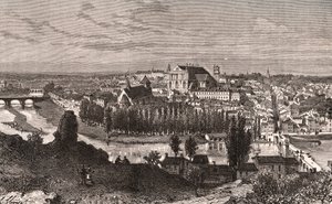Poitiers - rytina v „La France illustrée: geografie, historie, statistická správa“ od V.A. Malt-Brown. 1884 od French School