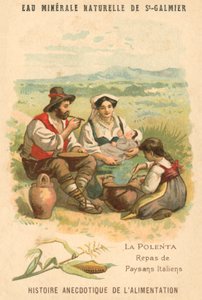 Polenta, jídlo italských rolníků (chromolitho) od French School