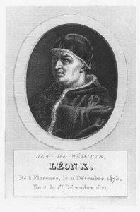 Papež Leo X, Giovanni di Lorenzo de Medici (rytina) od French School