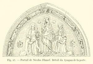Portál Nicolase Flamela, Detail tympanonu dveří od French School