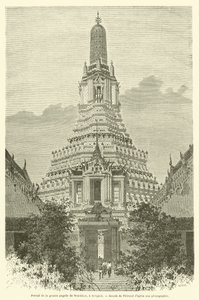 Portál velké pagody Wat-Chan, v Bangkoku (rytina) od French School