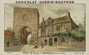 Městská brána, v Mennetou, Loir-et-Cher od French School