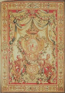 Portiere s erbem Louis-Antoine de Pardaillan de Gondrin, vévoda z Antinu, továrna na gobeliny, 1708-36 od French School