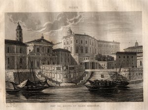 Porto di Ripetta a Palazzo Borghese - Řím - rytina z “” Malebné Itálie” - Historická a popisná malba Itálie” od M. de Norvinse, Ch. Nodier 1834-1836. od French School