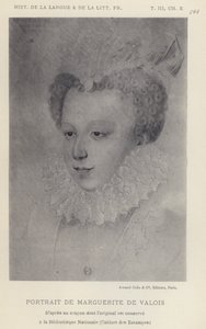 Portrét Marguerite De Valois (litho) od French School