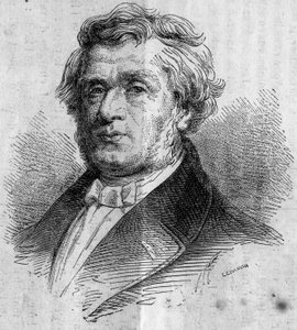 Portrét Alphonse Lavalleeho (1791-?), obchodníka z Nantes, zakladatele Ecole Centrale des Arts et Manufactures (nebo Ecole Centrale Paris), která školí inženýry. Rytina v ""Le Monde Illustre"" č. 346 z 28. listopadu 1863. od French School