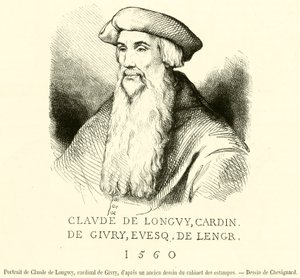 Portrét Clauda de Longwyho, kardinála z Givry (rytina) od French School