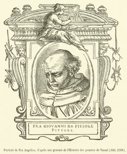 Portrét Fra Angelico (rytina) od French School