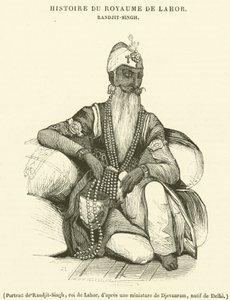 Portrét Randjit-Singha, krále Lahoru (rytina) od French School