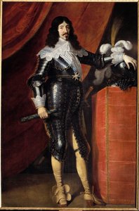 Portrét v nohách Ludvíka XIII. (1601-1643) v brnění Malba francouzské školy 17. století. Musee du chateau de Chambord - Celovečerní portrét Ludvíka XIII. (1601-1643) v brnění. Malba anglické školy 17. století. Muzeum od French School