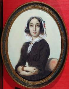 Portrétní miniatura George Sandové (1804-76) kolem roku 1840 od French School