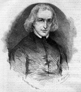 Portrét abbé Charles Eleonore Dufriche Desgenettes (1780-1860), farnost kostela Notre Dame des Victoires v Paříži. Rytina v „“ Le Monde Illustré““ č. 160 z 5. května 1860. od French School