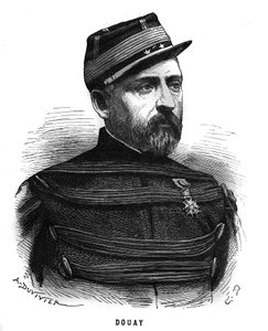 Portrét Abela Douaye (1809-1870), francouzského generála. Rytina v „Les Illustrations De L