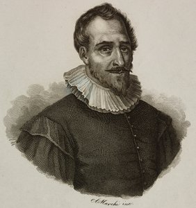 Portrét Adama de Craponne (1526-1576), francouzský inženýr, rytina Marchi od French School