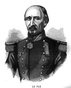 Portrét Adolphe Le Flo (1804-1887), generál francouzské Armee a politik. Rytina v „Les Illustrations De L
