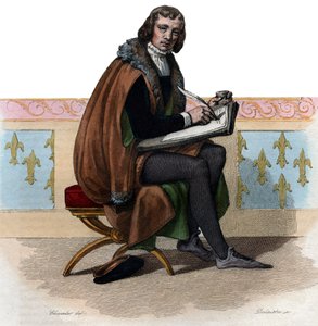 Portrét Alaina Chartiera (1385-1430), francouzského básníka a politického spisovatele. od French School
