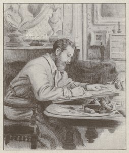 Portrét Alberta Guillauma, francouzského malíře a karikaturisty (litho) od French School