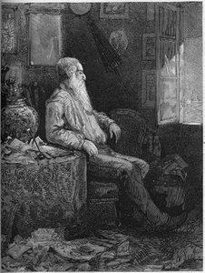 Portrét Alphonse Karra (1808-1898), francouzského romanopisce a dramatika. Rytina v „“ Le Monde Illustré““ č. 1122 z 28. září 1878. od French School